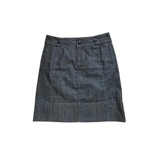 Idra Anthropologie Dark Gray Denim Look Pocket Buttons Mini Skirt, Size 4